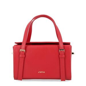 SOFIA Women's Structured Top-Handle Bag with Chain Strap Women RED Handbags